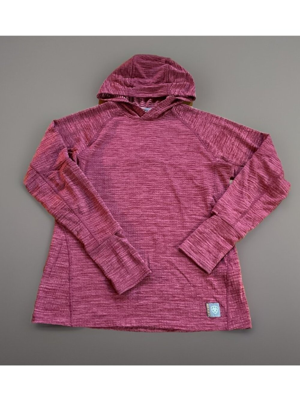 Ariat Rebar Womens Small Grid Hoodie Pullover Maroon Work Outdoors